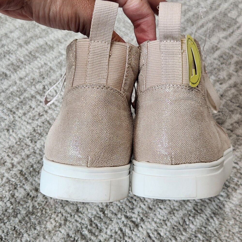 Steve Madden girls Adaptive Reggie iridescent beige wedge sneakers size 3 youth - Picture 9 of 12